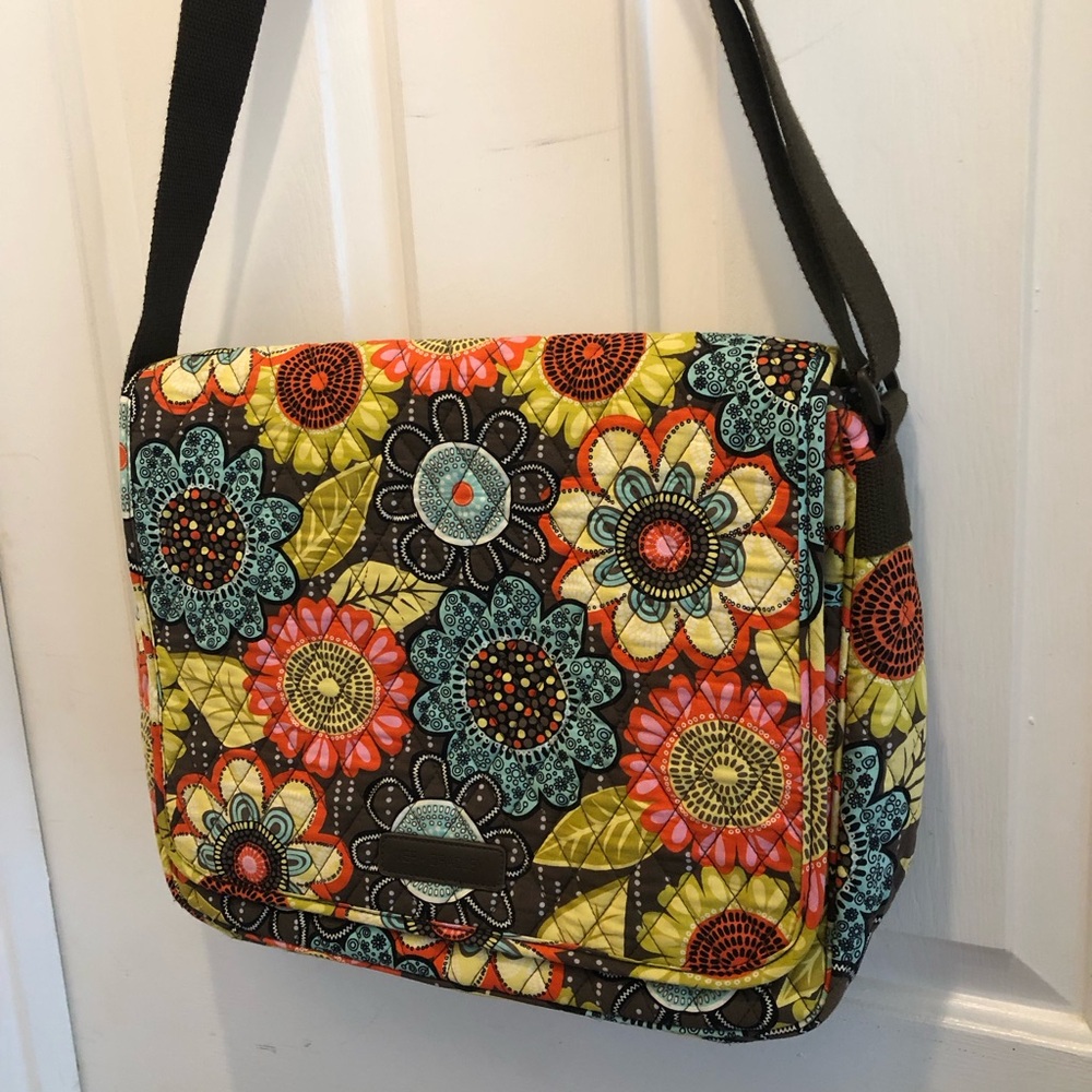 VERA BRADLEY crossbody computer diaper messenger bag purse
